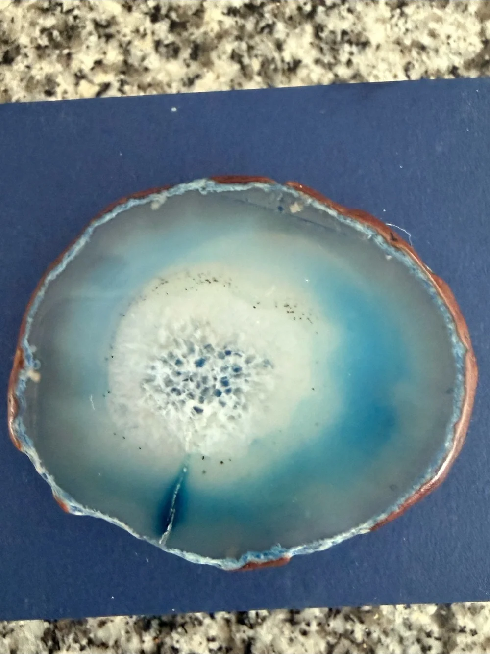 Blue Agate Slice Pop Socket